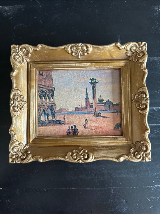 Other - Ornate Gold Plastic Frame Piazzetta Venetian Style Miniature Painting